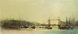 Anthony Robert Klitz, The Thames and Tower Bridge, oil on canvas