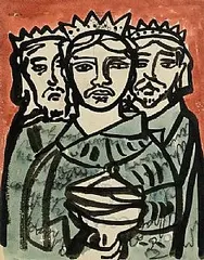 Gerard Dillon, The Three Kings, watercolour and ink on paper