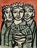 Gerard Dillon, The Three Kings, watercolour and ink on paper