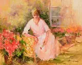 Elizabeth Brophy, The Pink Dress, oil on board