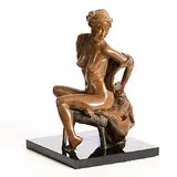 Paddy Campbell, Ellen Disrobing, 2005, bronze on granite base - number 6 from an edition of 11