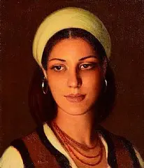 James Cahill, Girl with Golden Hoops, oil on board