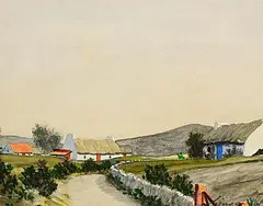 Thatched Cottages by Ciaran Clear, watercolour on paper, sold Sep 2024