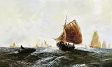 19th Century Irish School, Sailing in Rough Seas, oil on canvas