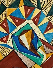 Modern Madonna by Christy Brown, gouache on paper, sold Sep 2024