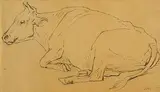 Eugène Verboeckhoven, Resting, pencil on paper