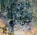 John Kingerlee, Composition on Paper, 2021, mixed media on card