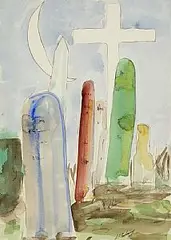 James Patrick Dunleavy, It Won't be Long Now, But What's the Rush?, 1960, watercolour, pen and ink on paper