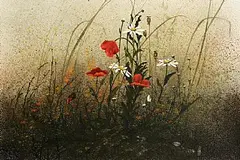 California Poppie II by Phyllis del Vecchio, watercolour on paper, sold Sep 2024