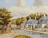 Colin Gibson, Main St., Cushendun, Antrim, oil on board