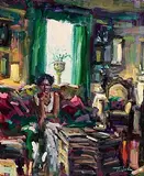 Contemplation by Norman Teeling, oil on board, sold Sep 2024