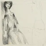 Colin Middleton, Female Study, charcoal on paper