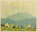 Paul Henry, Cottages and Peat Stacks, Connemara, print