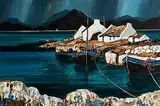 J.P. Rooney, Emerald Bay, Galway, oil on board