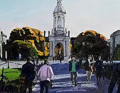 Stephen Cullen, Trinity College, Dublin, oil on canvas board