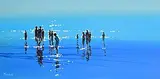 John Morris, Day at the Beach, acrylic on board