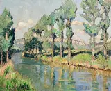 Letitia Marion Hamilton, Poplars In The Jura Valley, oil on canvas