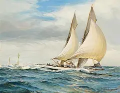 Montague Dawson, On a Run, gouache on paper