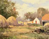 The Farmstead by George K. Gillespie, oil on canvas, sold Jul 2024
