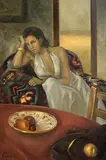 Ken Hamilton, The Girl Who Loved Vermeer, oil on canvas