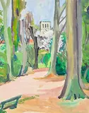 Evie Hone, Summer in the Park, gouache on paper
