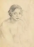 Roderic O'Conor, Seated Nude, pencil on paper
