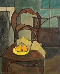 Arthur Armstrong, Studio Interior, oil on board