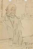 Tram Man by Jack Butler Yeats, watercolour and pencil on paper, sold Apr 2026