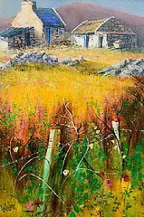 Kenneth Webb, Hillside Farm and Mist, oil on canvas
