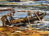 Liam O'Neill, Fishermen, Dingle, Co Kerry, 1992, oil on canvas