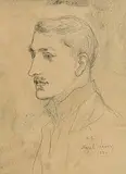 Hazel Lavery, Portrait of Michael Collins, 1922, pencil, ink and wash on paper