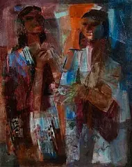 George Campbell, Gypsy Dancers, oil on canvas