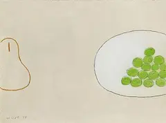 William Scott, Pear and Grapes, 1975, gouache on paper