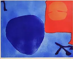 Patrick Heron, Blue Day Disc, 1979, etching with aquatint in colours - numbered 3 from an edition of 50 - printed at Kelbra Studio, published by Waddington Gallery, London