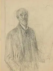 John Butler Yeats, Self Portrait, pencil on paper