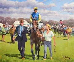 Peter Curling, Point to Point Winner, Dromahane, oil on canvas