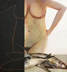 John Shinnors, Good Friday Morning Breakfast, oil on canvas and panel - diptych