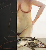 John Shinnors, Good Friday Morning Breakfast, oil on canvas and panel - diptych