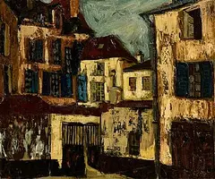 Daniel O'Neill, Place du Tertre, oil on canvas laid on board
