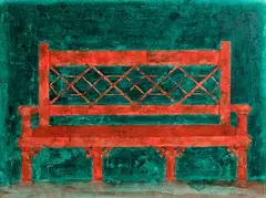 Neil Shawcross, The Garden Bench, 1993, mixed media on paper