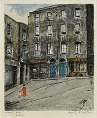 Flora Mitchell, Crampton Court, Dublin, watercolour on paper