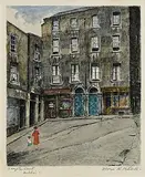 Flora Mitchell, Crampton Court, Dublin, watercolour on paper