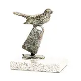 Oisín Kelly, Bird on Bell, bronze on granite base