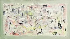 Compositions - Figures and Birds by John Kingerlee, 1996, oil on canvas, sold Apr 2026