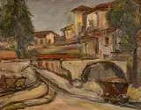 Grace Henry, Continental Village, oil on board