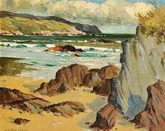 Robert Taylor Carson, Glengad Head, Co. Donegal, 1944, oil on board