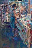 Arthur K. Maderson, Market in France, oil on board
