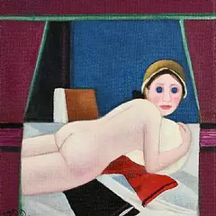 Jack Donovan, Nude on Bed, 2002, oil on board