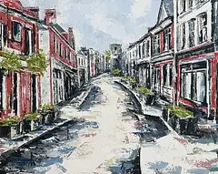 Yvonne Moore, Dalkey Village, oil on canvas