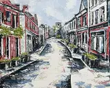 Yvonne Moore, Dalkey Village, oil on canvas